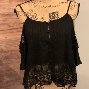 Rumor black flowy top cute
